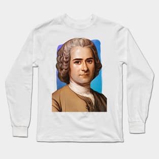 French Philosopher Jean-Jacques Rousseau illustration Long Sleeve T-Shirt